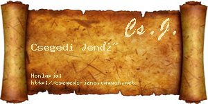 Csegedi Jenő névjegykártya